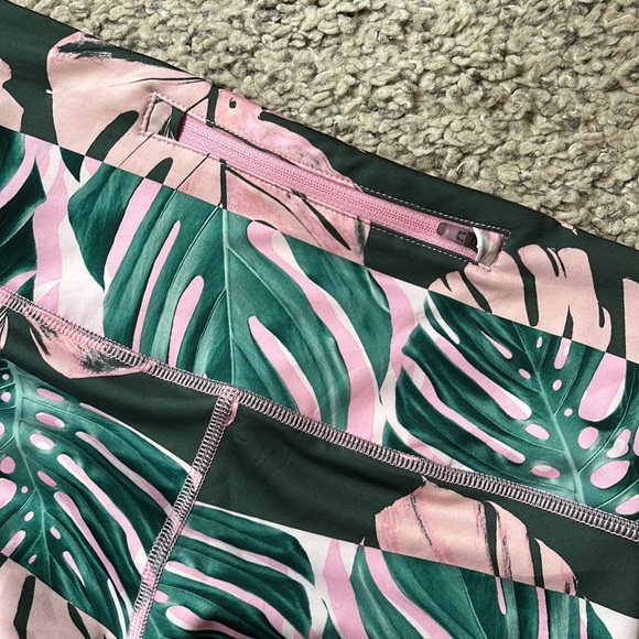 NIKE Fast Crop Running Tights, Pink and Green Botanical Print, S - Picture 11 of 13